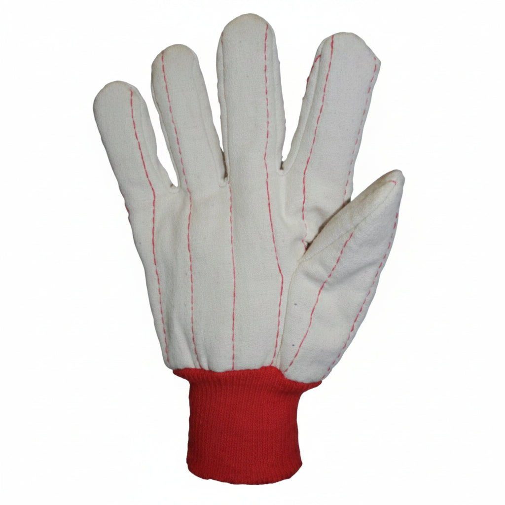 Cotton Canvas Double-Palm with Nap-in Finish Gloves - Large