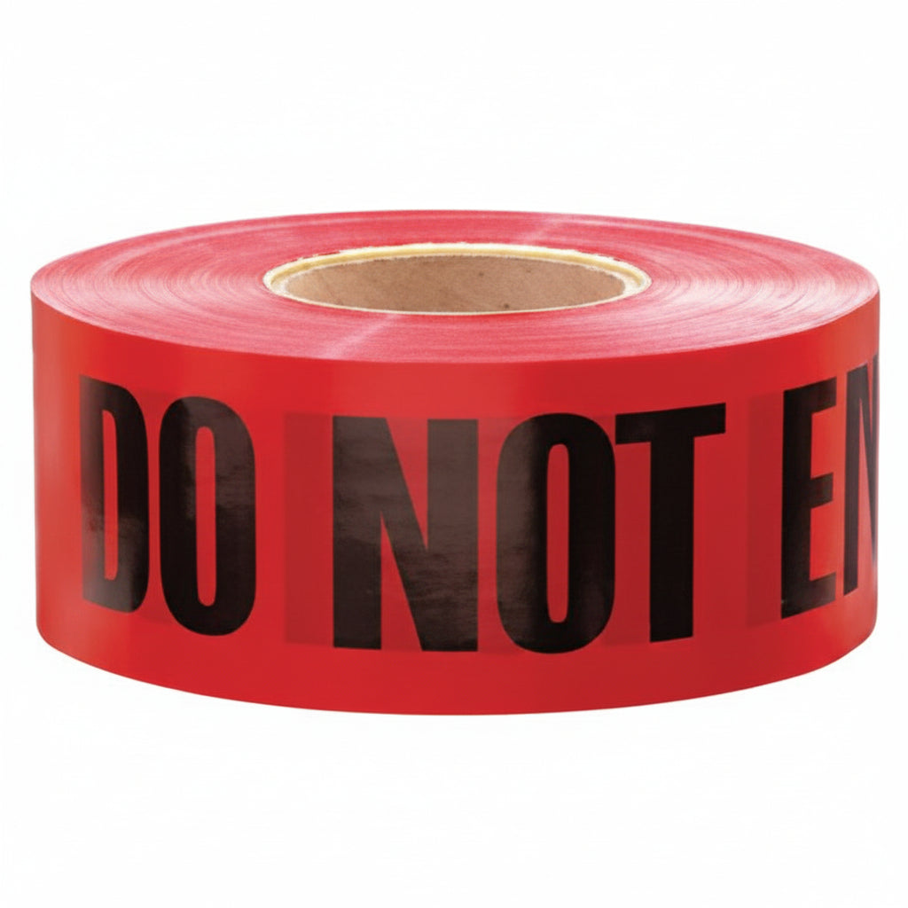Red 3 in x 1,000 ft Danger Do Not Enter Safety Barricade Tape, 2.5 mil