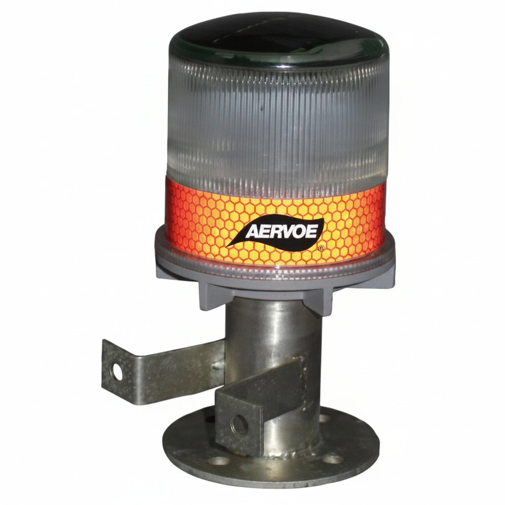 Red Polycarbonate Solar Powered Strobe Signal Light