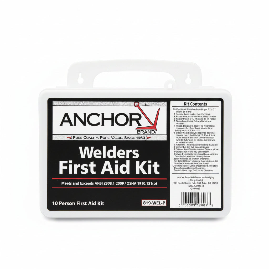 10 Person ANSI Welding First Aid Kit with Plastic Case, 110 Pieces