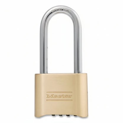 No. 175LH Resettable 4-Digit Combination Brass Padlock with Stainless Steel Shackle