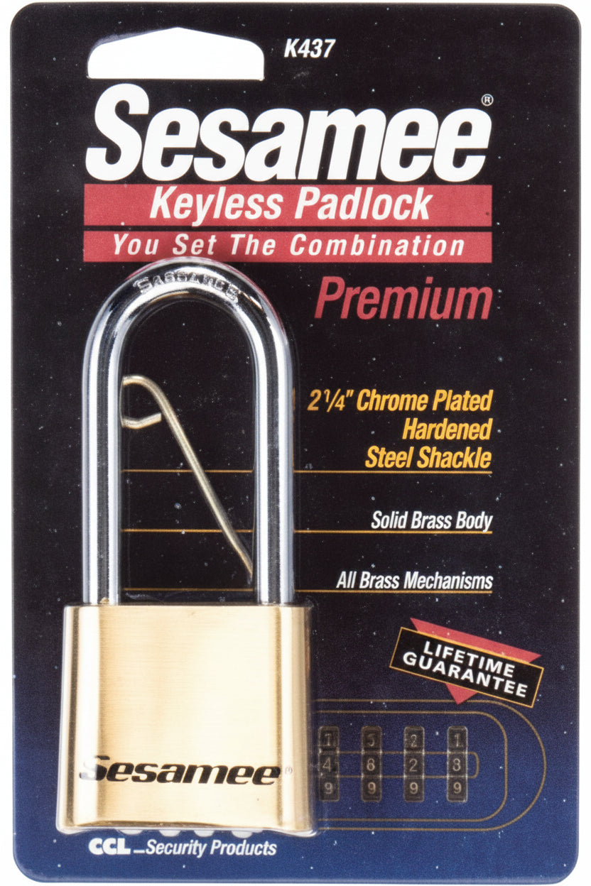 Sesamee Keyless Brass Padlock with 2-1/4 in Shackle