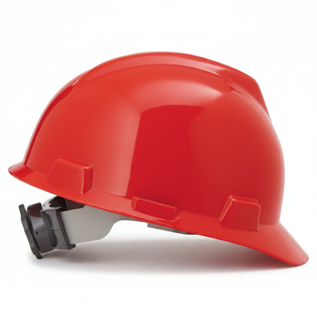 Red V-Gard Cap-Style Hard Hat with Fas-Trac III Suspension