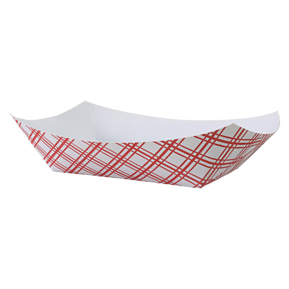 Red Plaid Food Tray 2 lb