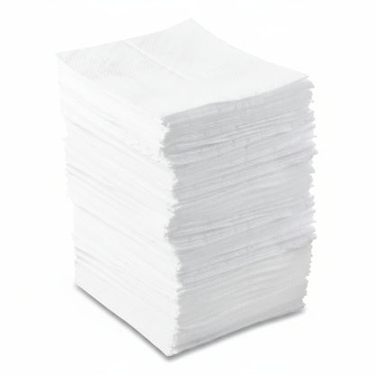 Oil-Only Lightweight Sorbent Pad, White, 15 in x 17 in, Absorbs 34 gal, 200 Sheets per Bale
