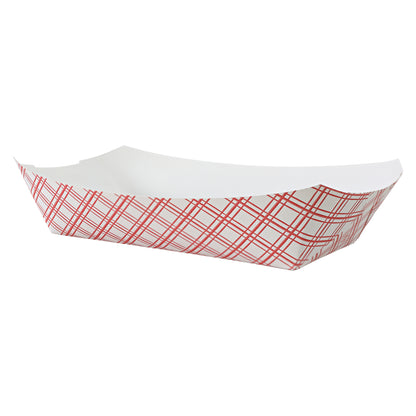 Red Plaid Food Tray 5 lb