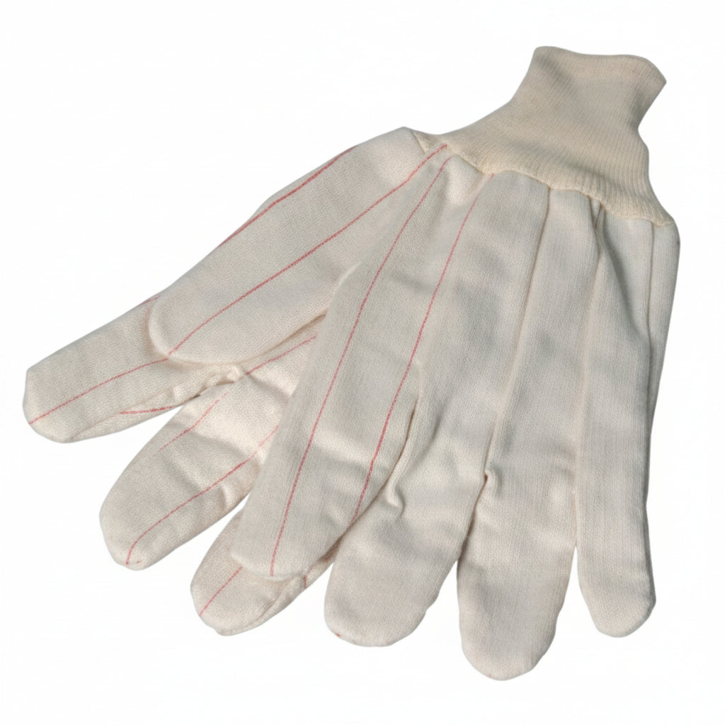 Cotton/Polyester Corded Double-Palm with Nap-In Finish Gloves - Large