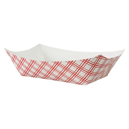 Red Plaid Food Tray 3 lb