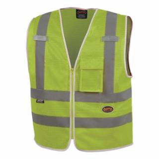 6853U/6854U Mesh Multi-Pocket Safety Vest - Green, Large