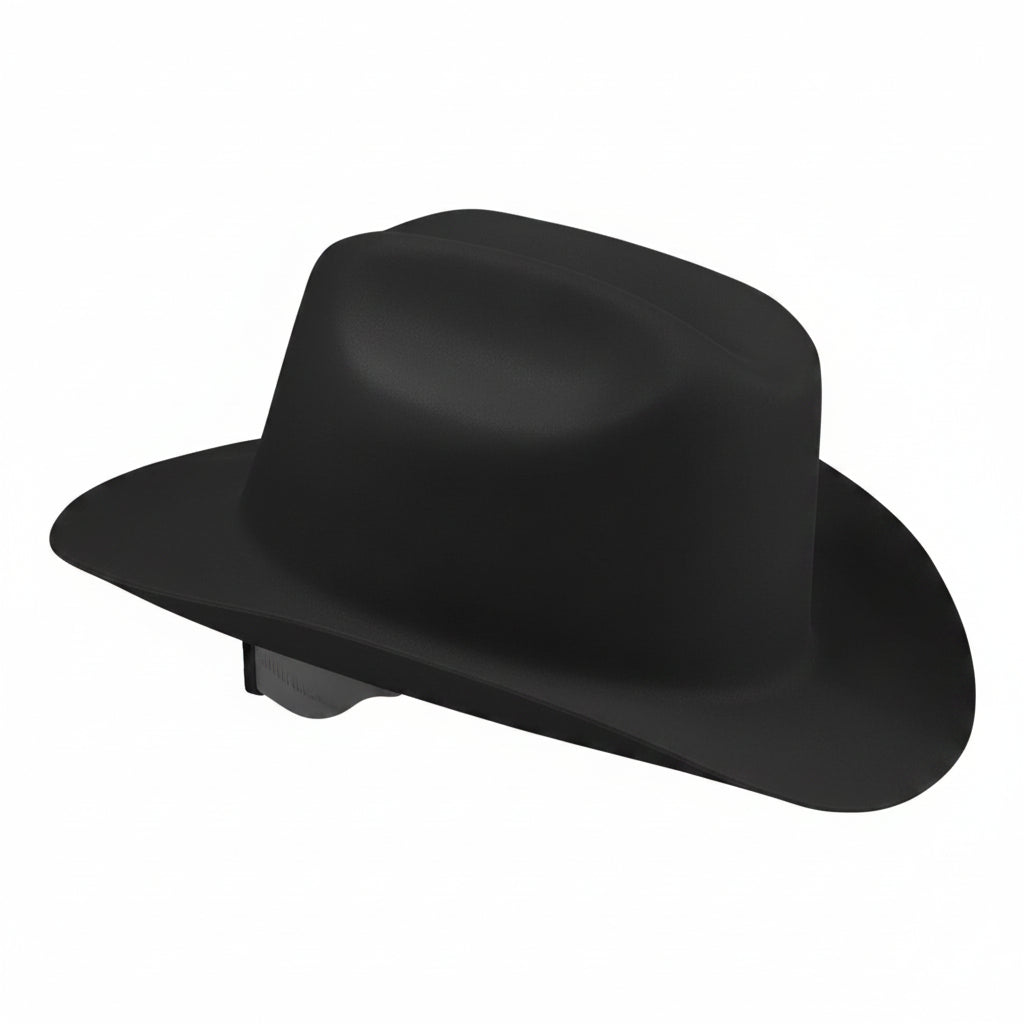 Black Western Outlaw Hard Hat with 4-point Ratchet