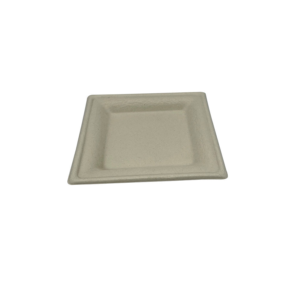 6.25 inch Natural White Square Molded Fiber Plate