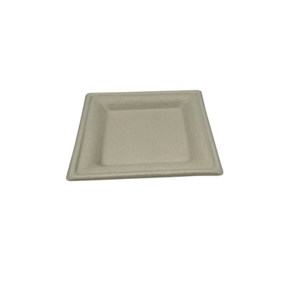 6.25 inch Natural White Square Molded Fiber Plate