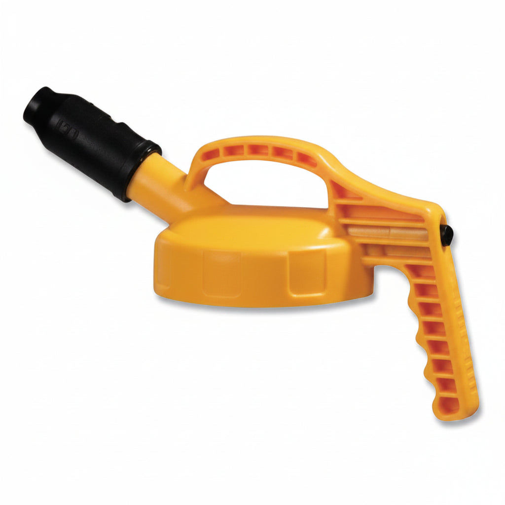 OilSafe Yellow Stumpy Spout Lid - 1 inch dia