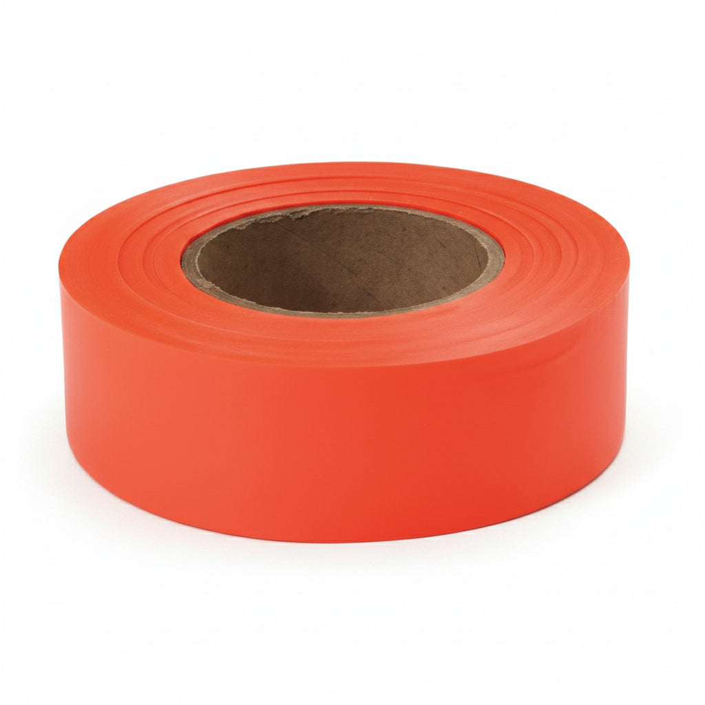 Orange Fluorescent 1 in x 200 ft Flagging Tape