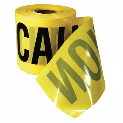 Yellow 3 in x 200 ft Caution Safety Barricade Tape, 2 mil