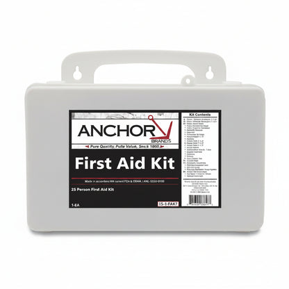 25 Person ANSI 2003 First Aid Kit with Plastic Case and Wall Mount