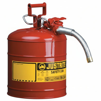 Type II AccuFlow 2.5 gal Red Gas Safety Can with 1 in OD Flexible Metal Hose