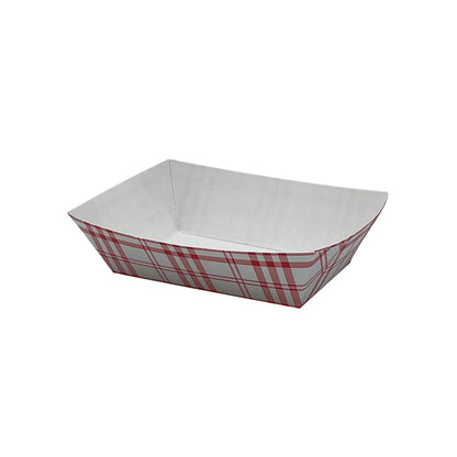 Nova Red Plaid Food Tray 1/4 lb