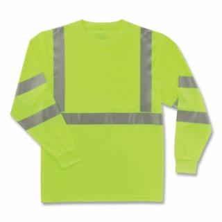GloWear 8391 Class 3 Long Sleeve T-Shirt - Hi-Vis Lime, X-Large