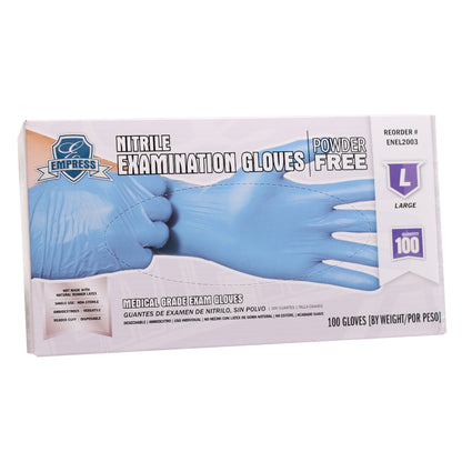 Exam Grade Nitrile Glove Blue Powder Free Large