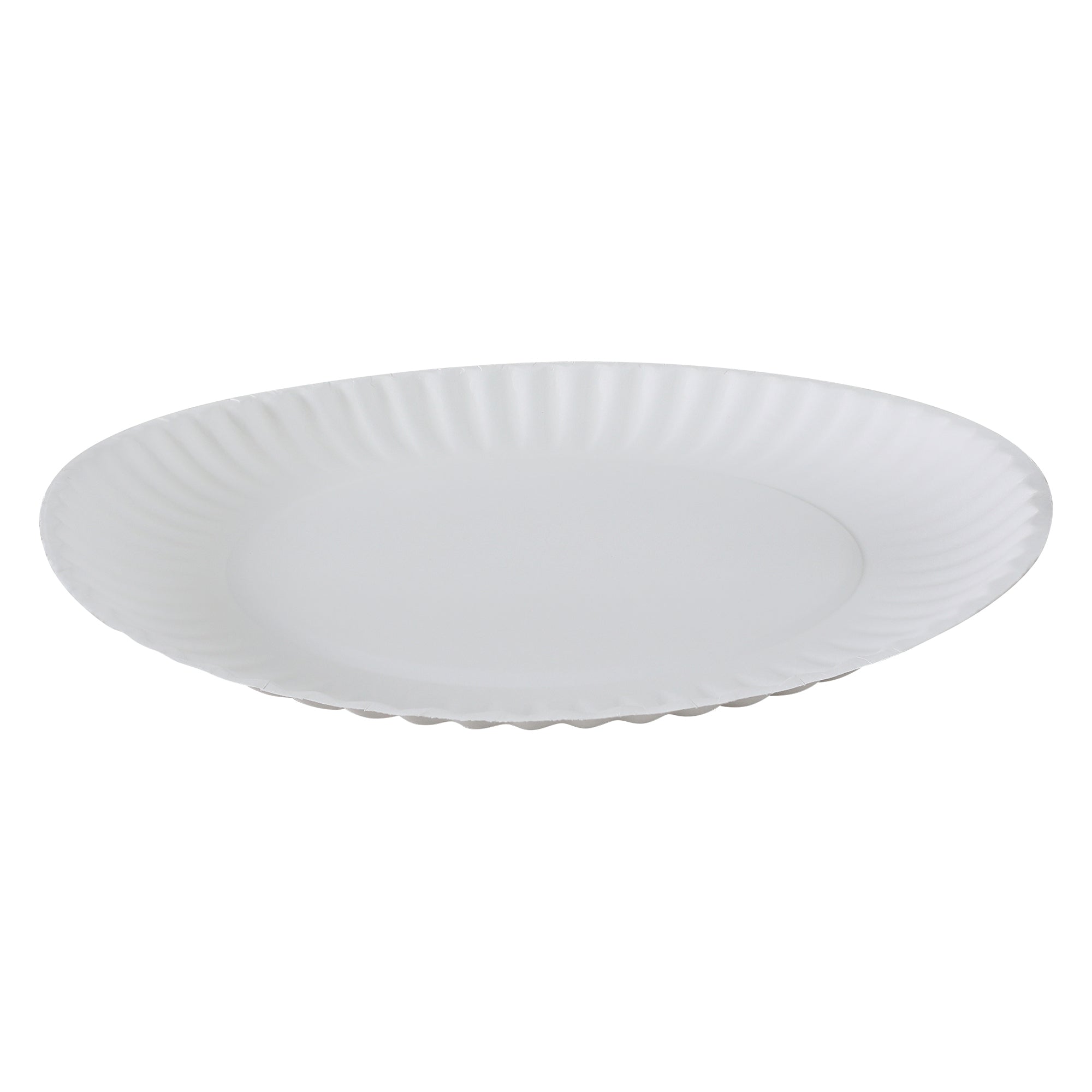 9 inch Uncoated White Paper Plate with 10 Sleeves per Case