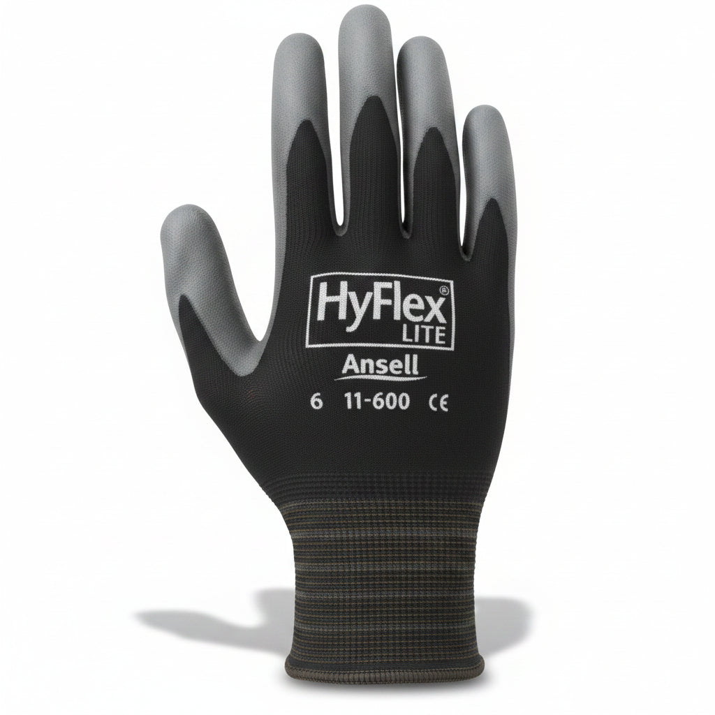 11-600 Black Size 9 Polyurethane Palm-Coated Nylon Knit-Wrist Work Gloves