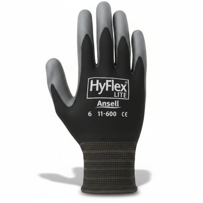 11-600 Black Size 9 Polyurethane Palm-Coated Nylon Knit-Wrist Work Gloves