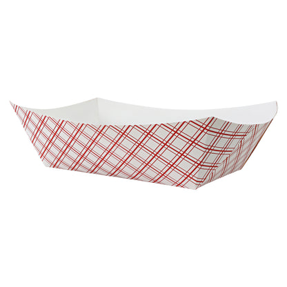 Red Plaid Food Tray 10 lb