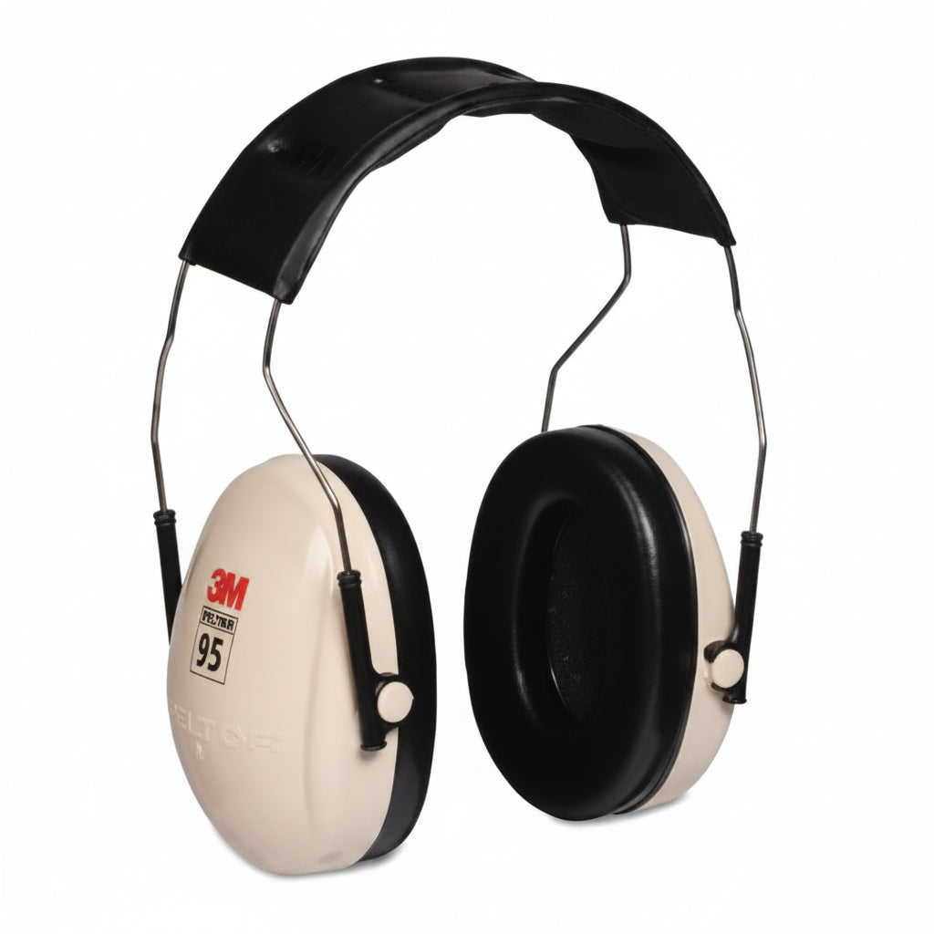 Peltor Optime 95 NRR 21 dB White/Black Over-the-Head Earmuffs