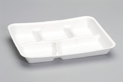 Foam Serving Tray 5-Compartment White