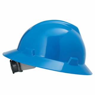 Blue V-Gard Full-Brim Hard Hat with Fas-Trac III Suspension