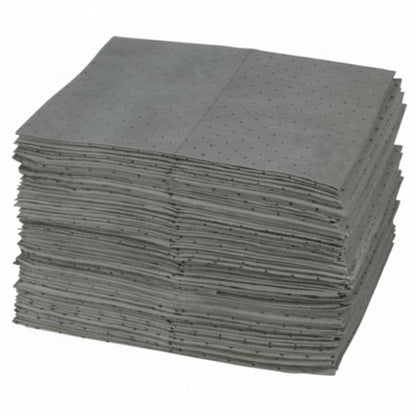 MAXX Enhanced General Purpose Absorbent Pad, Medium Weight, Perforated, 1-Ply, Gray, 15 in x 19 in, Absorbs 25 gal