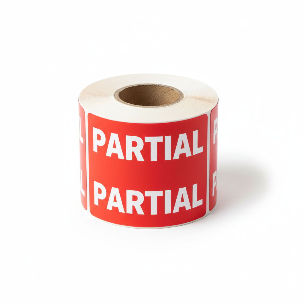 "PARTIAL" & "HOLD" Labels - 2" x 3" Roll