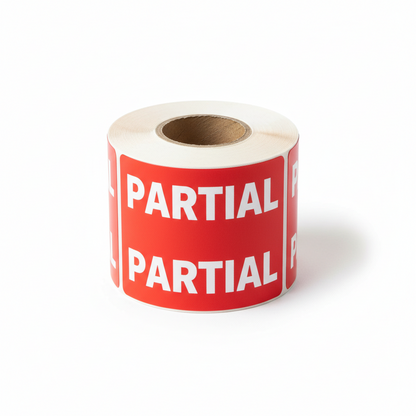 "PARTIAL" & "HOLD" Labels - 2" x 3" Roll