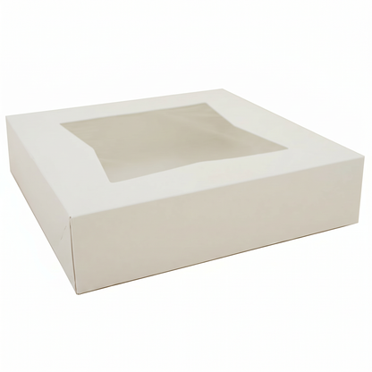 White Bakery Box with Clear Window Lid